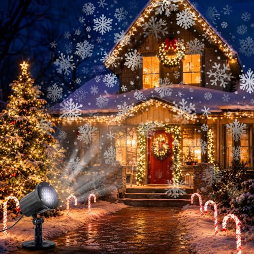 Rotating snowflake projector, IP65